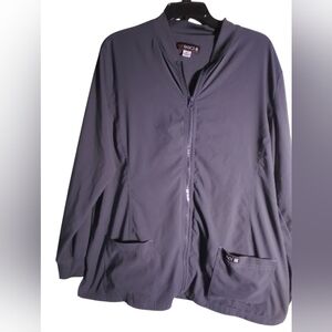 Koi Basics Dark Gray Full Zip Jacket XL Long Sleeve Pockets Workwear Hospital